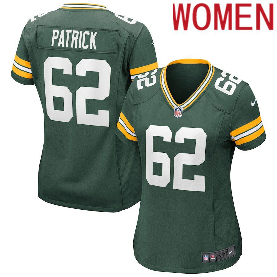Women Green Bay Packers #62 Lucas Patrick Nike Green Game NFL Jersey
